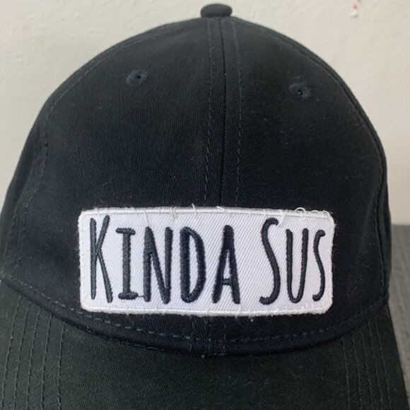 Kinda Sus Baseball Hat Cap Unisex OSFM Black Adjustable Strapback - Picture 3 of 12